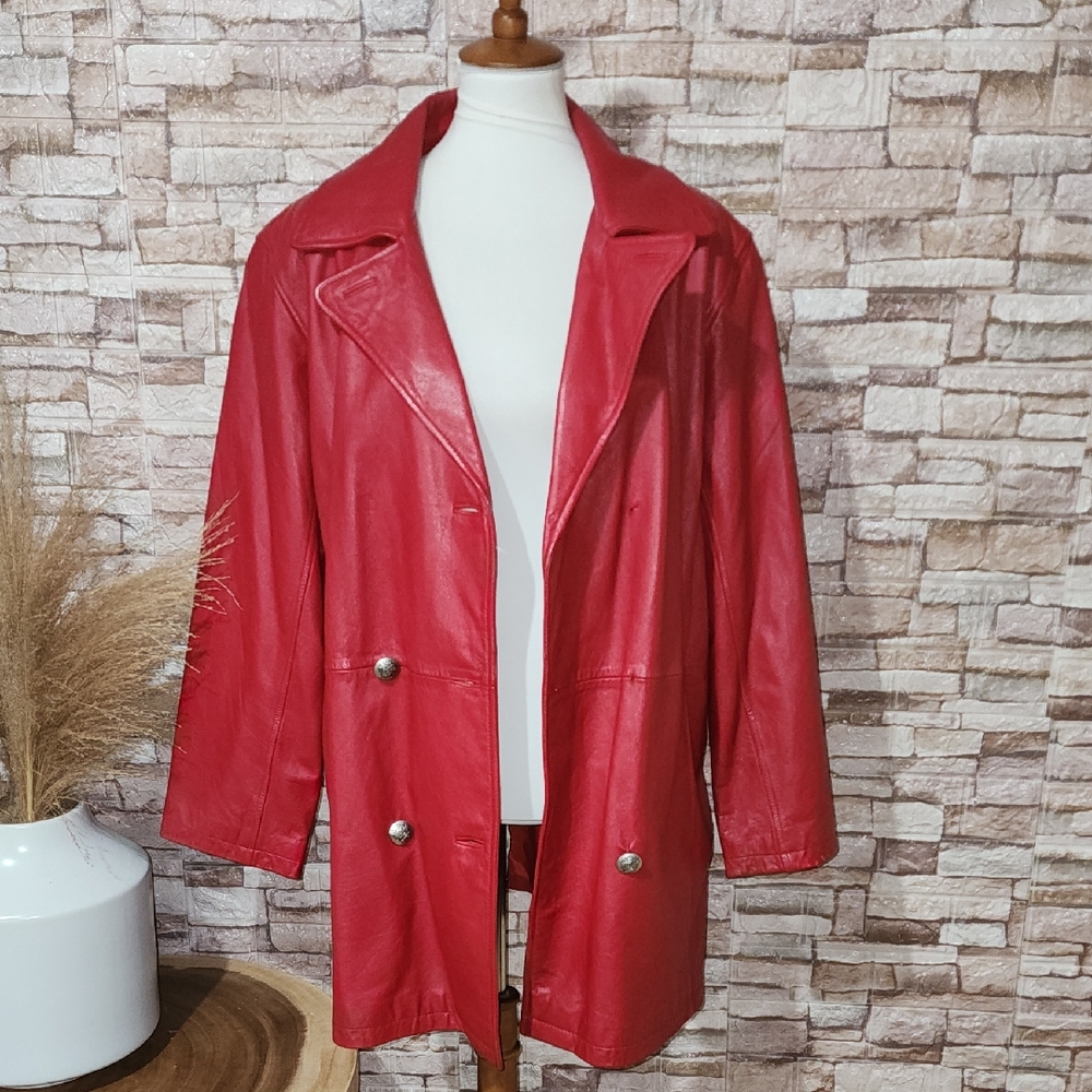 Blushe By Spiegel Red Leather Jacket
